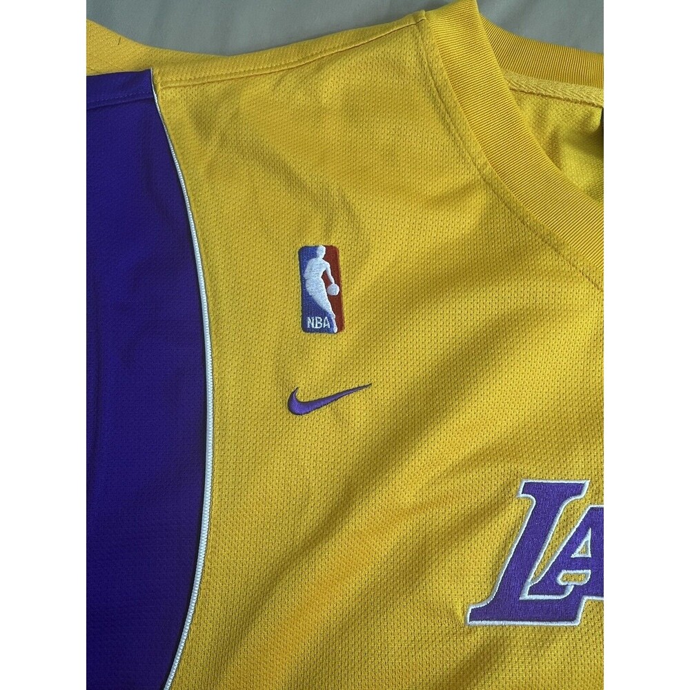 Los Angeles Lakers Vintage 2X NIKE TEAM Jersey Yellow Stitched size XXL Dri Fit